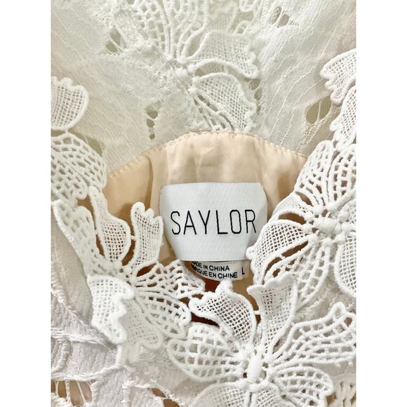 Saylor Crochet Floral Midi Dress Rare Vintage Size Large - Picture 11 of 11